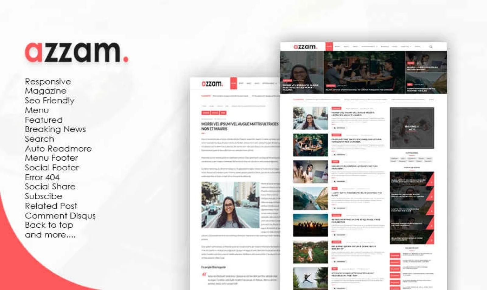 Azzam Magazine Responsive Blogger Template
