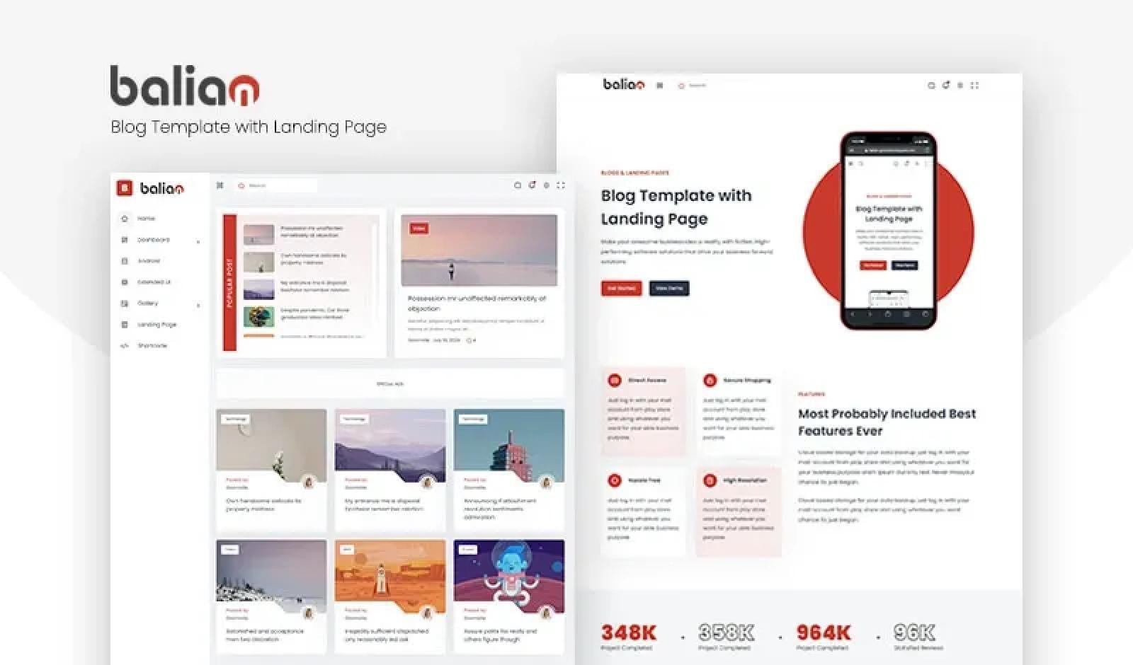 Balian Blog & Landing Page Templates