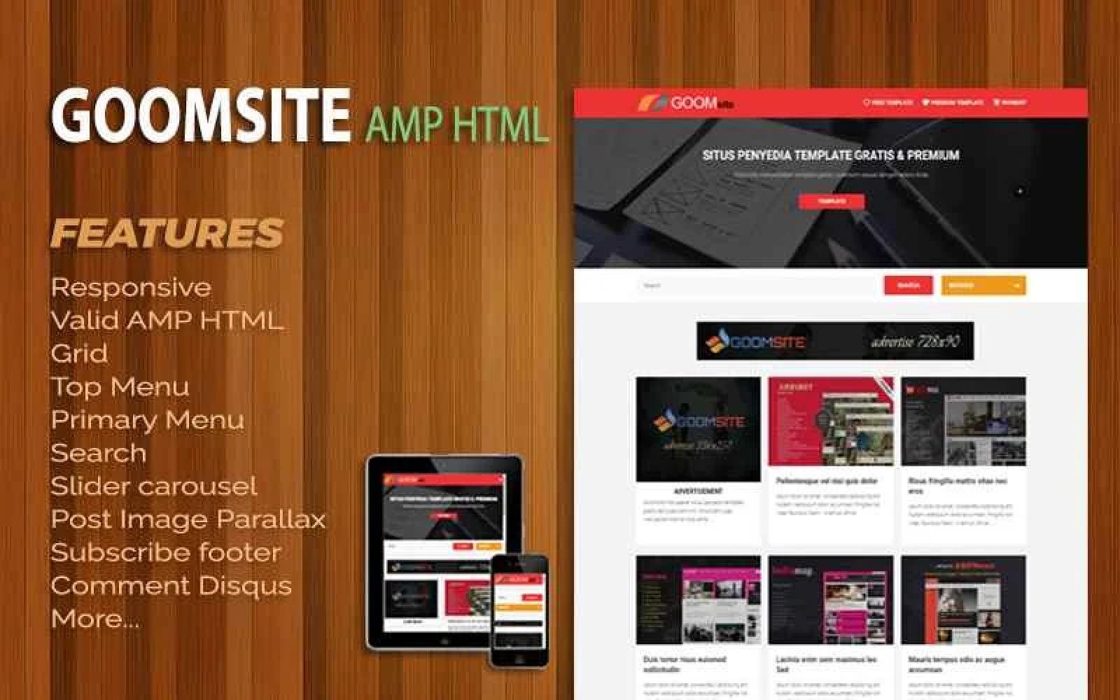 BLOGAMP Valid AMP Responsive Blogger Template