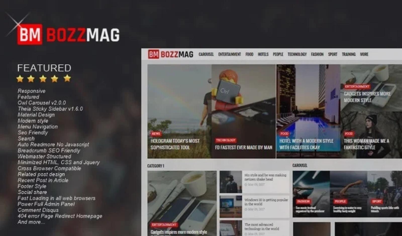 BOZZMAG Responsive Blogger Template