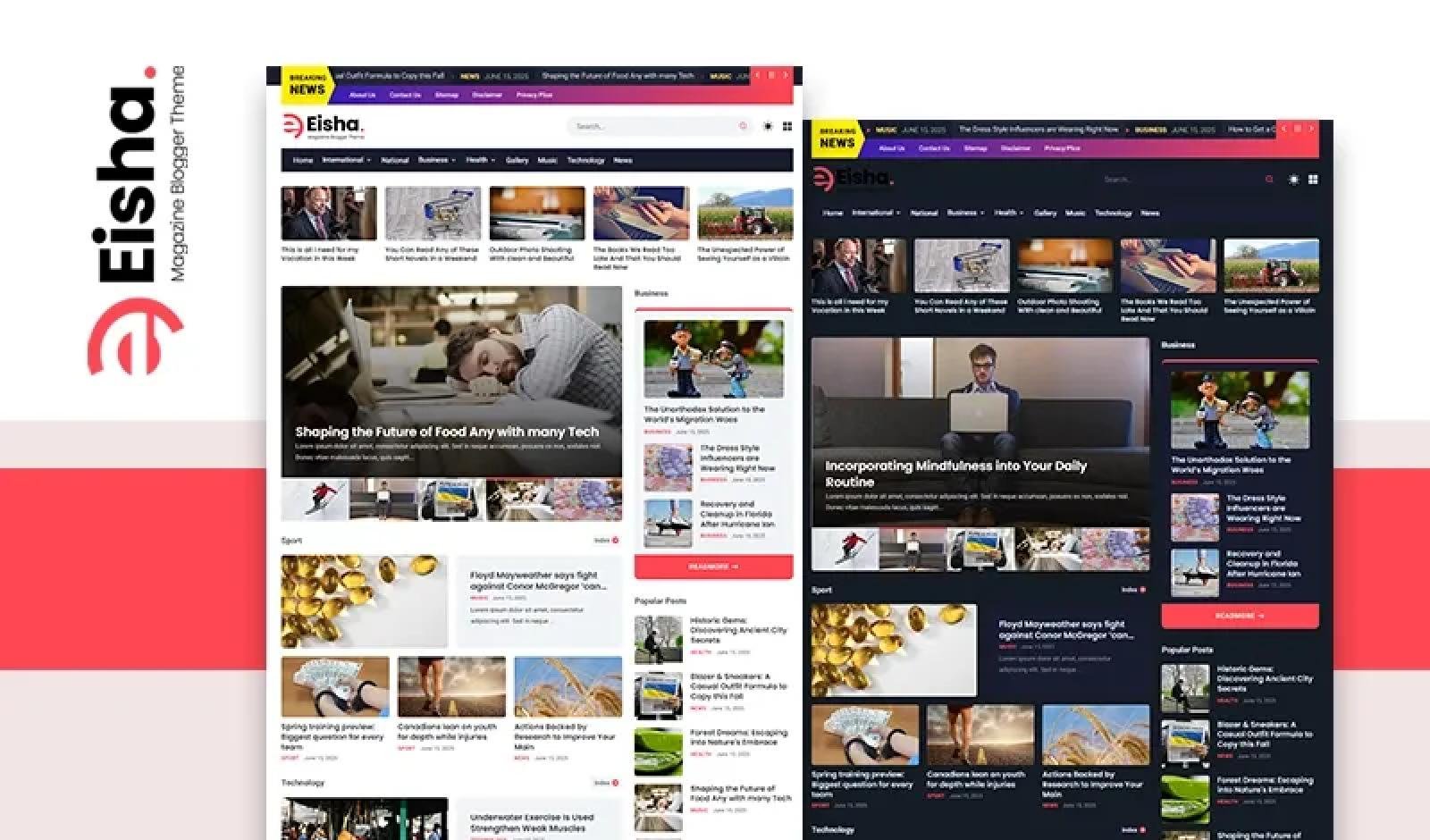 Eisha Mag Responsive Blogger Template