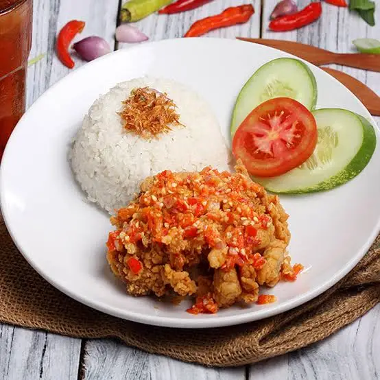 Ayam Geprek + Nasi